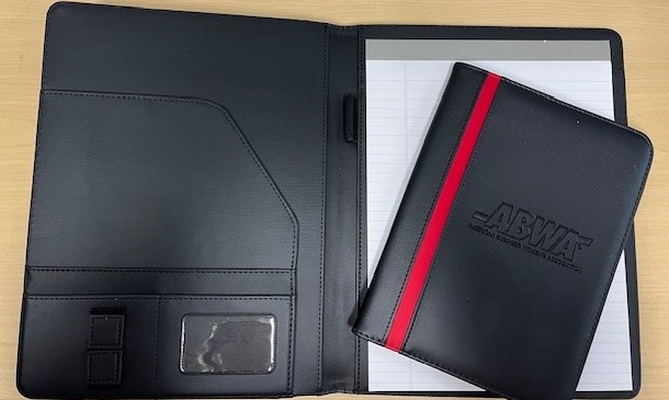 Padfolio - 6 1/2 X 9 1/2 Black with red stripe