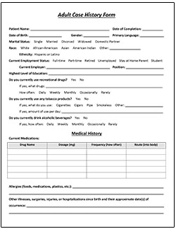Case History Form