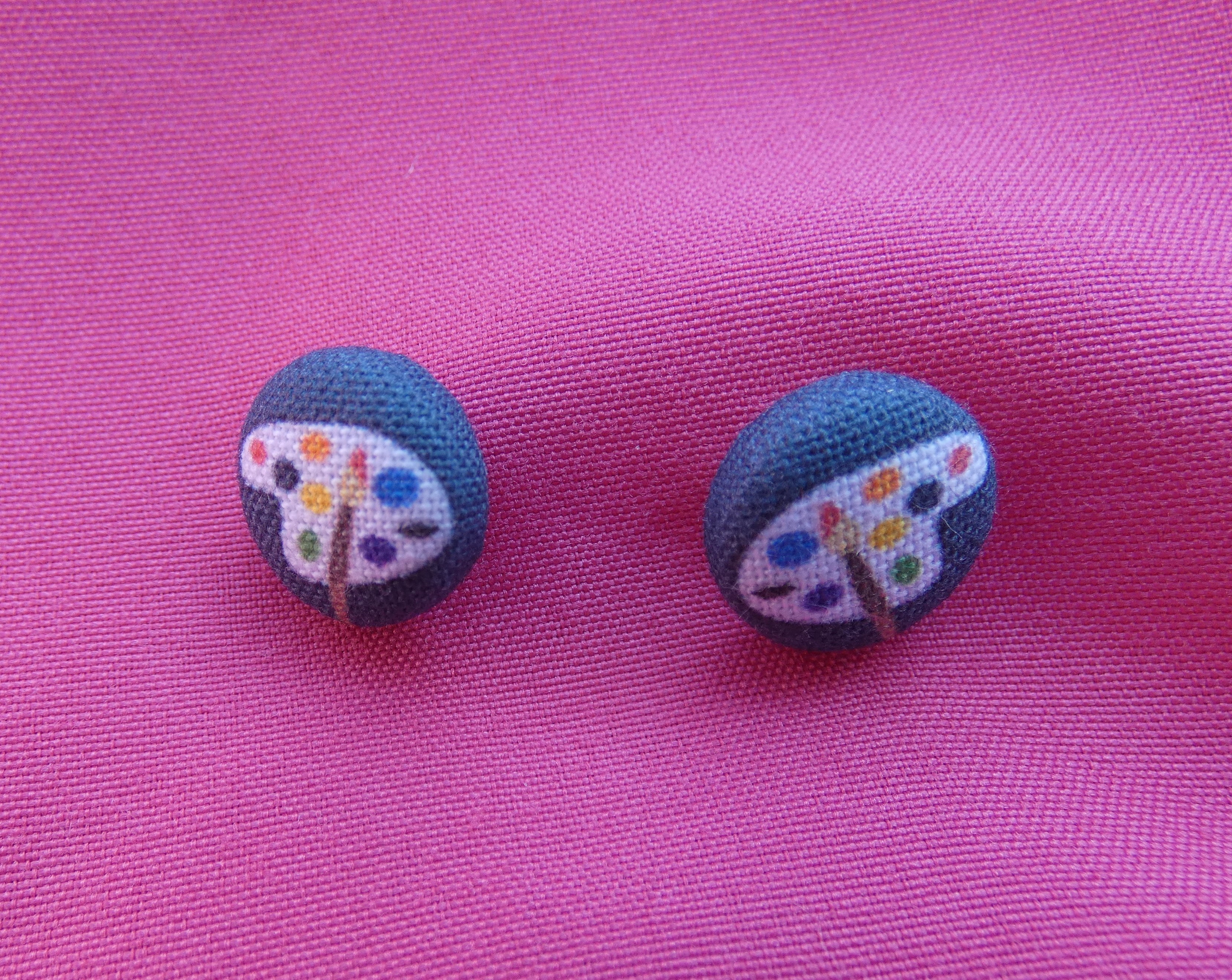 Palette Button Earrings
