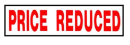 Price Reduced Sign Rider - white sign, red lettering