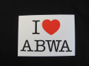 I ♥ ABWA Bumper Sticker, 5 1/2" X 4"