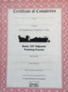 527 Adjuster Certificates
