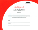 Certificate of Attendance (10 per package)